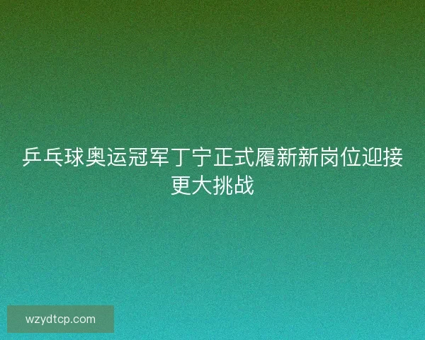 乒乓球奥运冠军丁宁正式履新新岗位迎接更大挑战
