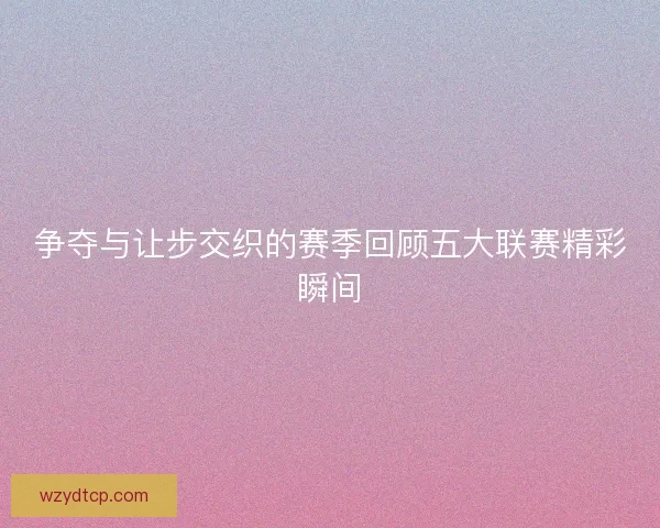 争夺与让步交织的赛季回顾五大联赛精彩瞬间