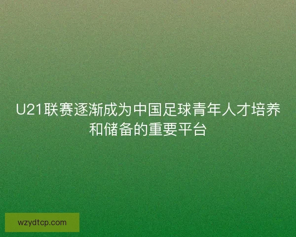 U21联赛逐渐成为中国足球青年人才培养和储备的重要平台